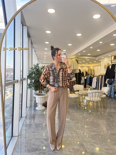 Desenli Oversize Gömlek 