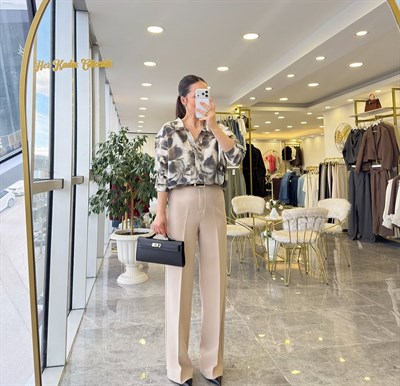 Desenli Oversize Gömlek