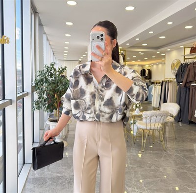 Desenli Oversize Gömlek