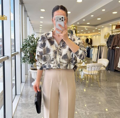 Desenli Oversize Gömlek