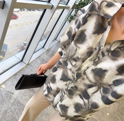 Desenli Oversize Gömlek