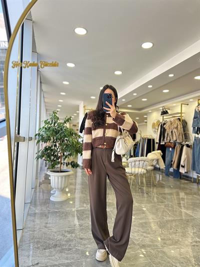 Dökümlü Kahve Pantolon 1