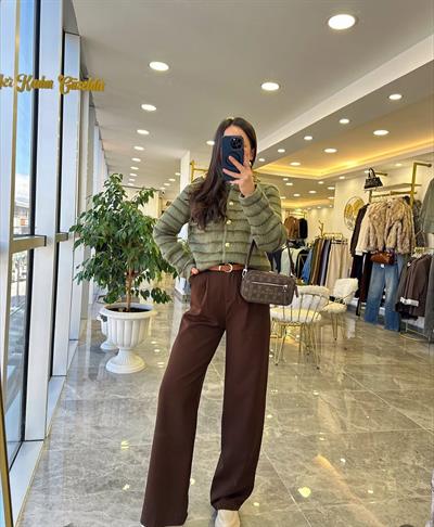 Kahve Palazzo Pantolon