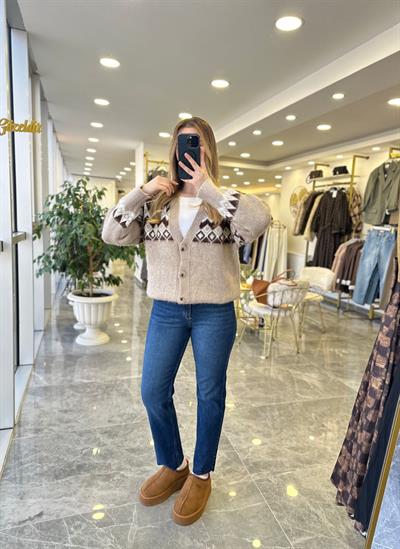 Kilim Desen Yün Hırka