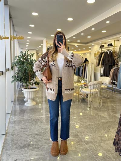 Kilim Desen Yün Hırka