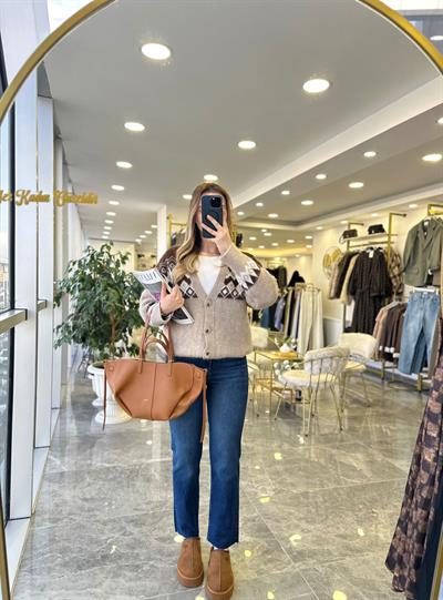 Kilim Desen Yün Hırka