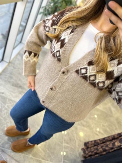 Kilim Desen Yün Hırka