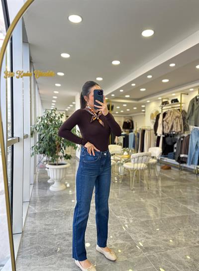 Koyu Mavi Boyfit Jean