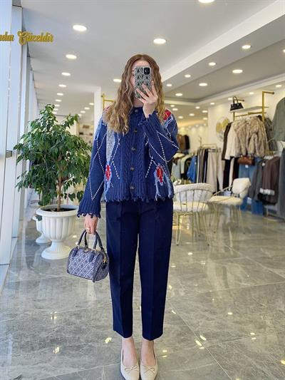 Tasarım Desenli Hırka