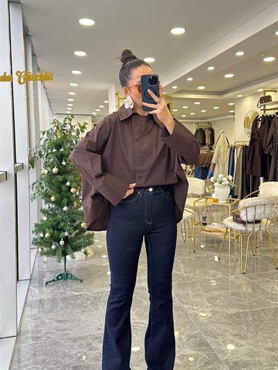 Tasarım Gömlek Kahve 