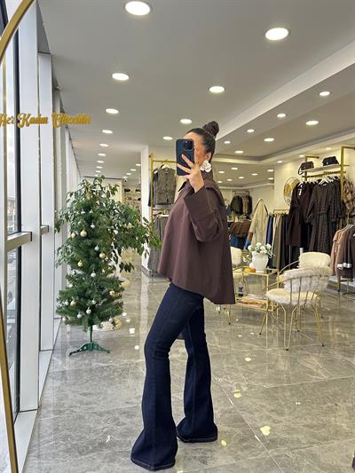 Tasarım Gömlek Kahve 