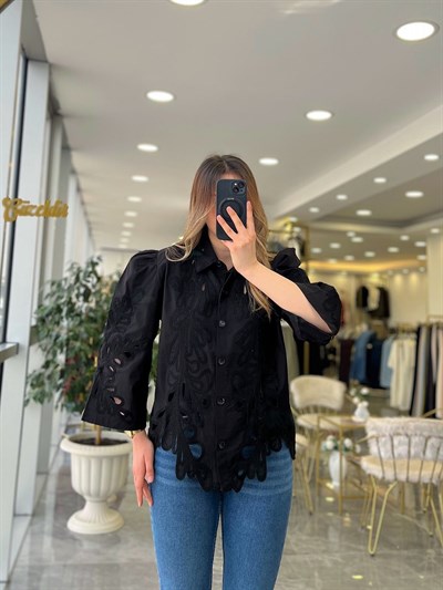 Tasarım Gömlek Siyah