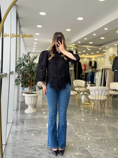 Tasarım Gömlek Siyah