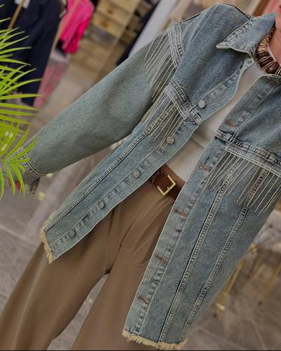 Taşlı Denim Ceket