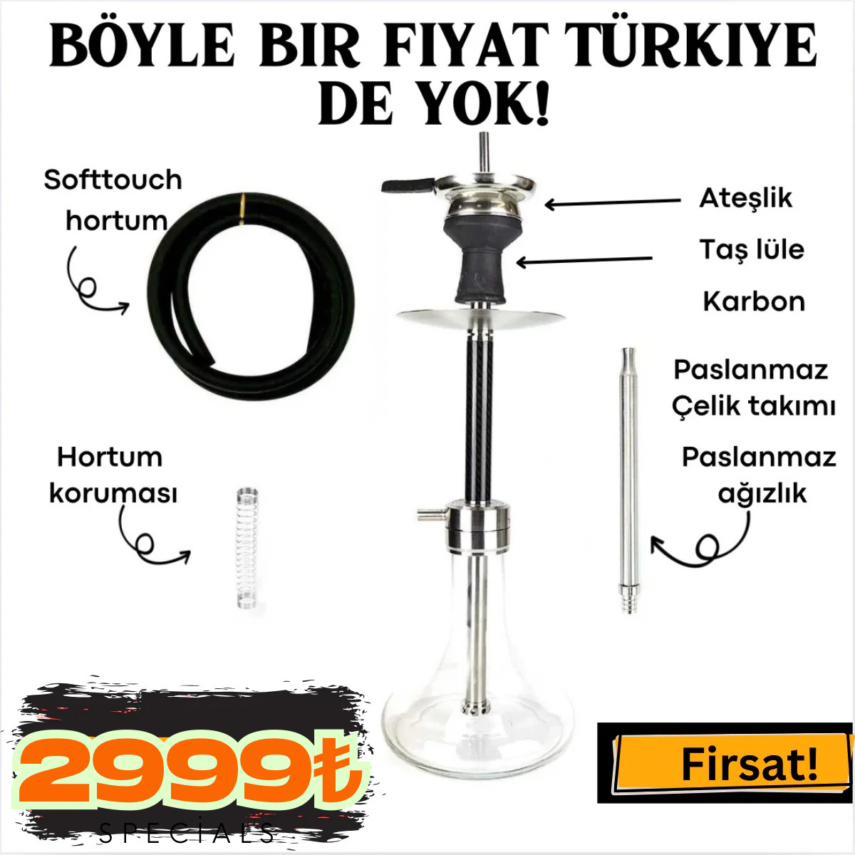 Çelik Eco Nargile Takımı