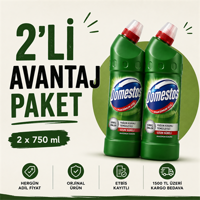 Domestos Çamaşır Suyu Dağ Esintisi 750 ml * 2 Adet