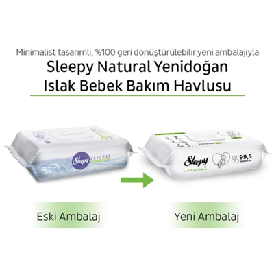Sleepy Natural Yenidoğan Islak Bebek Bakım Havlusu
