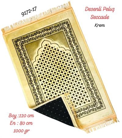 9172 Desenli Peluş Seccade