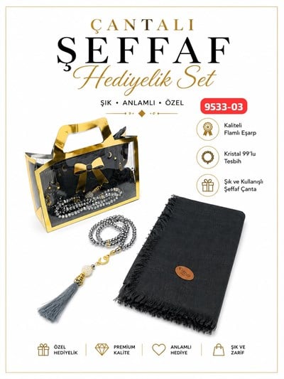 Çantalı Eşarp Tesbih Set