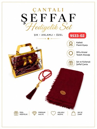 Çantalı Eşarp Tesbih Set