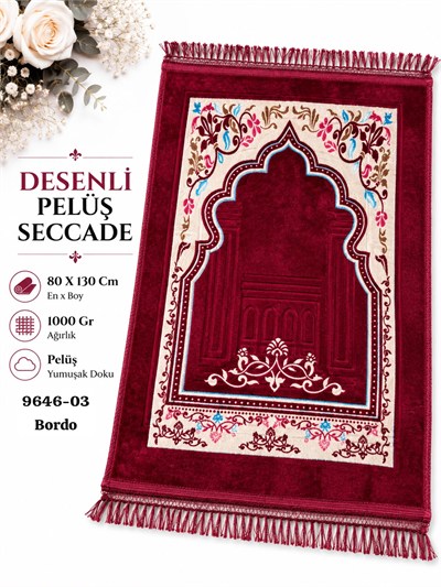 Desenli Peluş Seccade