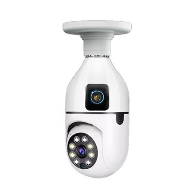 004 Wifi Ampul Kamera Çift Lens 320 Derece Gece Görüşlü Hareket Sensörlü Sesli Görüşmeli Güvenlik Kamerası Dual Kamera 
