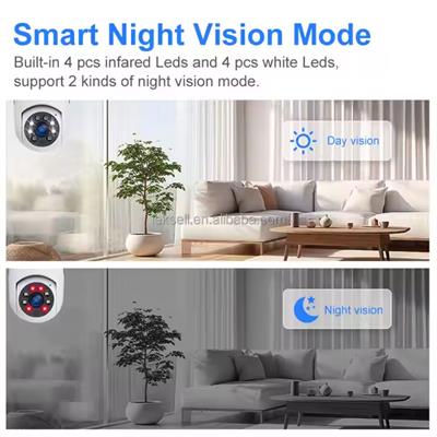 004 Wifi Ampul Kamera Çift Lens 320 Derece Gece Görüşlü Hareket Sensörlü Sesli Görüşmeli Güvenlik Kamerası Dual Kamera 