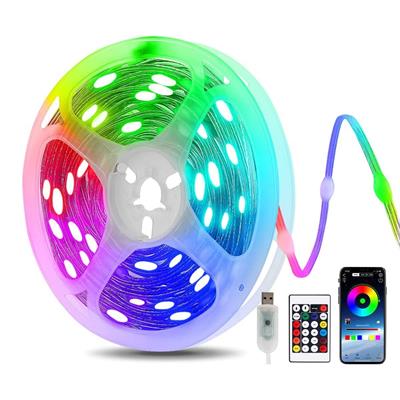 10 Metre Renkli Uzaktan Kumandalı Şerit Led 100 Led Rgb Peri Işığı Bluetooth Kumandalı Renk Değiştiren USB Işık Dekoratif Oda Balkon Parti Aydınlatma