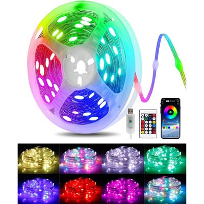 10 Metre Renkli Uzaktan Kumandalı Şerit Led 100 Led Rgb Peri Işığı Bluetooth Kumandalı Renk Değiştiren USB Işık Dekoratif Oda Balkon Parti Aydınlatma