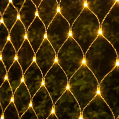 10W Sarı Işıklı Ağ LED Aydınlatma Sıcak Sarı Dekoratif Işık Bahçe Balkon Teras Çit Duvar Süsleme ve Dış Mekan Dekorasyon Ledi