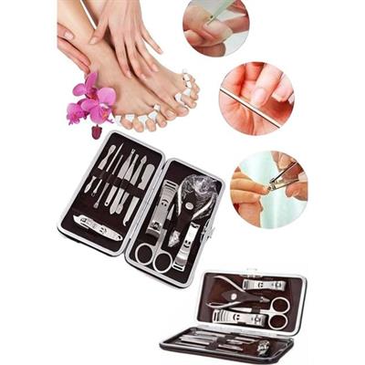 12 Parça Paslanmaz Çelik Manikür ve Pedikür Seti