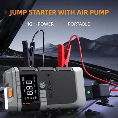 CYD-21 12000 mah Akü Takviye Cihazı Hava Kompresörü Lastik Şişirme Pompası Dijital Ekranlı Powerbank LED Işıklı Araç Akü Şarj Cihazı Araç Pompası