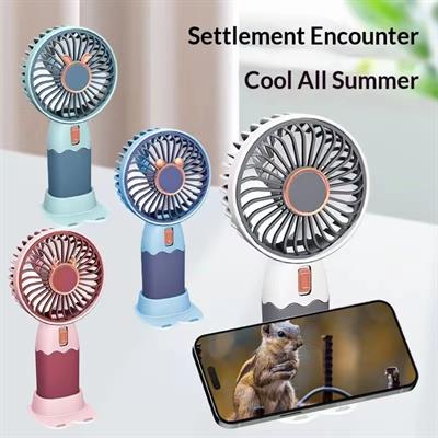121 Şarjlı Mini El Fanı Taşınabilir Sessiz Masaüstü Vantilatör Telefon Tutucu Özellikli Serinletici Tek Modlu Fan 
