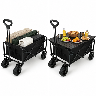 130 Kg Kapasiteli Masalı Katlanabilir Çok Amaçlı Taşıma Arabası Ayarlanabilir Çekme Kollu Aleşveriş Arabası Büyük Tekerlekli Bahçe Outdoor Piknik ve Kamp Arabası