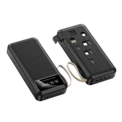 Siyah 20.000 Mah Taşınabilir Çok Kablolu 4 Çıkışlı Dijital Göstergeli Powerbank