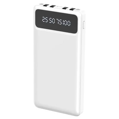 Beyaz 20.000 Mah Taşınabilir Çok Kablolu 4 Çıkışlı Dijital Göstergeli Powerbank