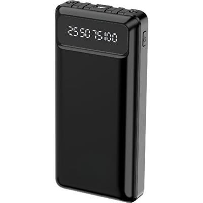 Siyah 20.000 Mah Taşınabilir Çok Kablolu 4 Çıkışlı Dijital Göstergeli Powerbank