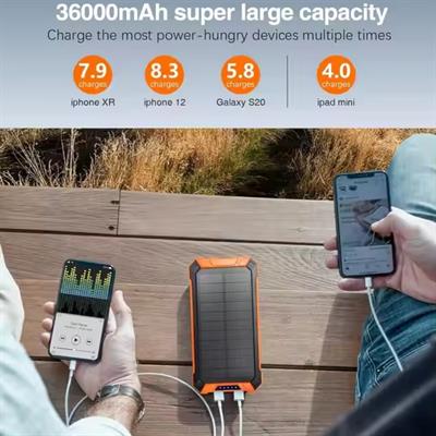 20.000 Mah Kablosuz Şarjlı Powerbank Güneş Enerjili Fenerli Hızlı Şarj Taşınabilir Harici Batarya 4 Çıkışlı Magesafe Powerbank 
