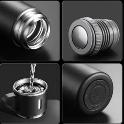 Gri 3 Bardaklı Paslanmaz Çelik Termos 