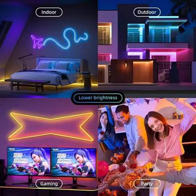 3 Metre Usb Girişli Akıllı Neon Şerit Televizyon Led Işık Kumanda Ve Telefon Uygulama Kontrollü Renk Değiştiren Ambiyans Aydınlatma Tv Led