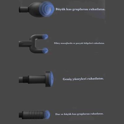 4 Başlıklı 6 Kademeli Şarjlı Mini Masaj Tabancası