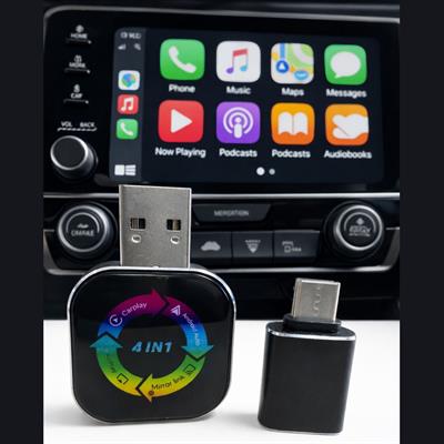 4 in 1 Carplay Araç Multimedya Kablosuz Dönüştürücü Android Auto Airplay Mirror Link Akıllı Bağlantı Kutusu 