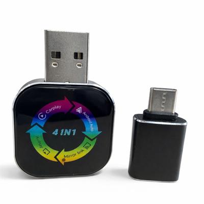 4 in 1 Carplay Araç Multimedya Kablosuz Dönüştürücü Android Auto Airplay Mirror Link Akıllı Bağlantı Kutusu 