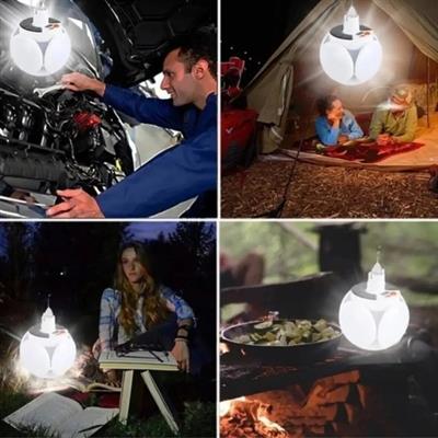 5 Kanatlı Katlanabilir Solar Ve Şarj Edilebilir Su Geçirmez Şarj Göstergeli Lamba