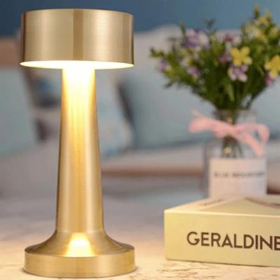 Gold 5415 Şarjlı Dokunmatik Masa Lambası Dekoratif Abajur Led 3 Renk Modlu Gece Lambası