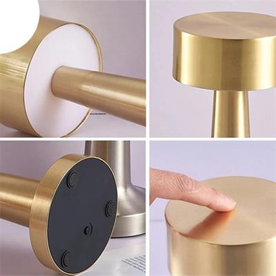 Gold 5415 Şarjlı Dokunmatik Masa Lambası Dekoratif Abajur Led 3 Renk Modlu Gece Lambası