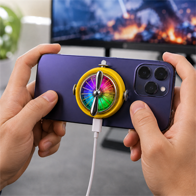 A02 Manyetik Telefon Soğutucu Güçlü Fanlı RGB Aydınlatmalı Type-C Mobil Soğutma Fanı