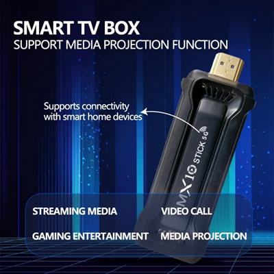 Android TV MX10 Stick 4K Ultra HD Android TV Box TV Stick Google Assistant 5G WiFi Smart TV Dönüştürücü Medya Oynatıcı