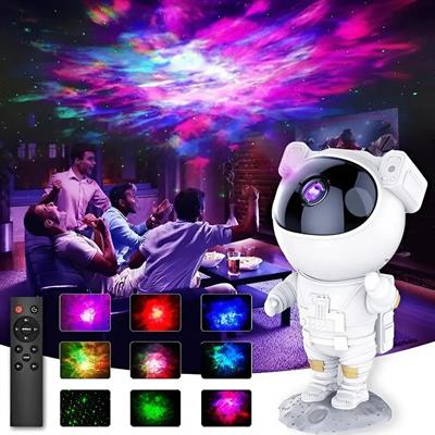 Astronot Işıklı 360 Derece Dönen Gece Lambası