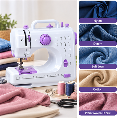 ASW2 Mini Dikiş Makinesi 12 Dikiş Desenli 2 Kademeli Hız Ayarlı Ayak Pedallı LED Işıklı Geri Dikiş Fonksiyonlu Ev Tipi Dikiş Makinesi